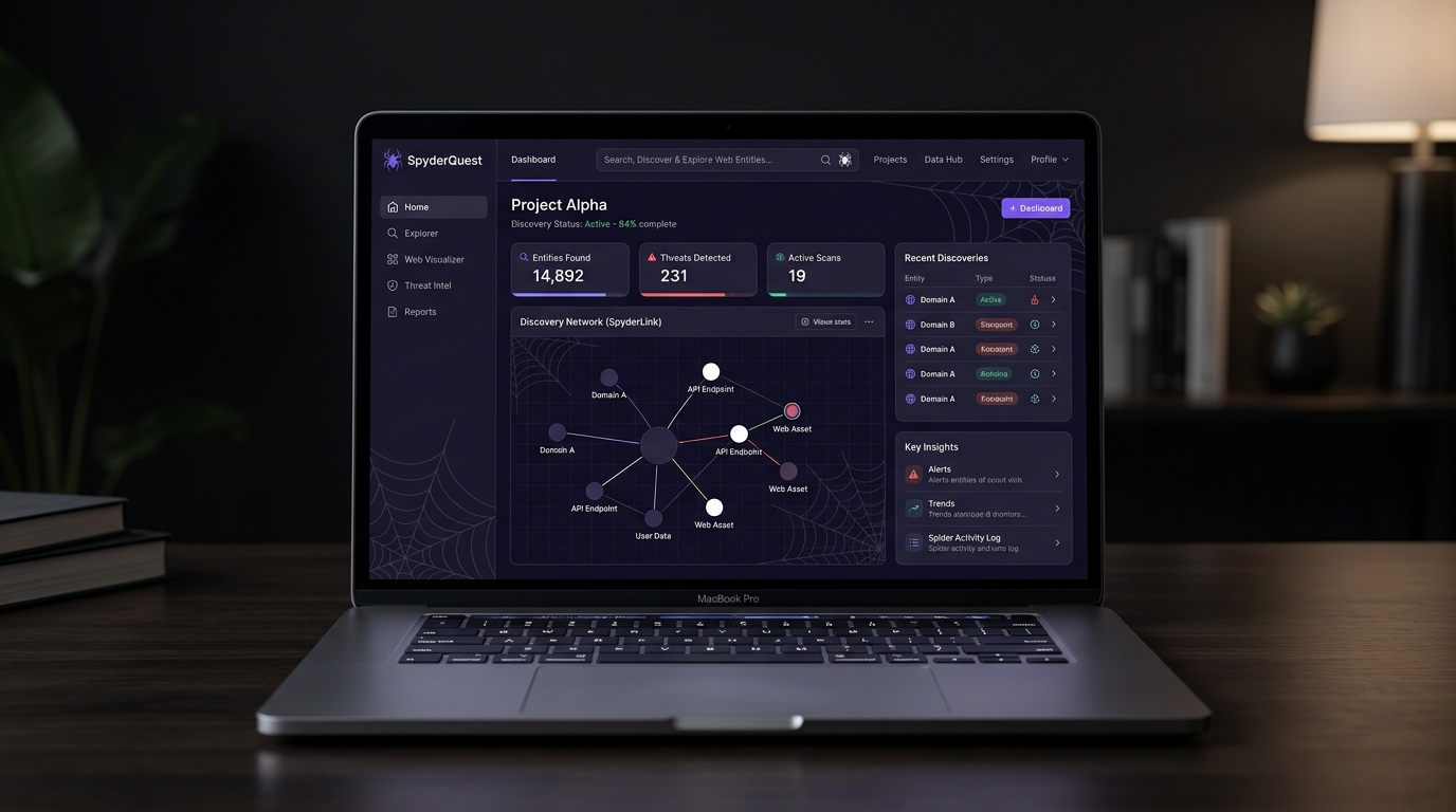 SpyderQuest application interface